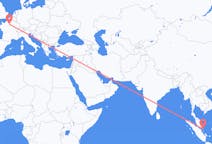 Flyreiser fra Tanjung Pinang, Indonesia til Paris, Frankrike