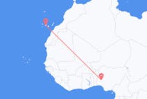 Vluchten van Ilorin, Nigeria naar Santa Cruz de Tenerife, Spanje