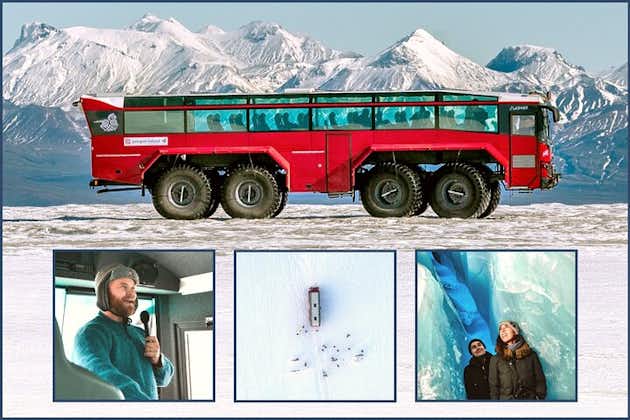 Visite de la grotte de glace et du glacier dans le glacier Monster Truck de Gullfoss