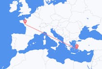 Flights from Leros, Greece to Nantes, France