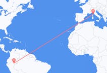 Flyg från Iquitos, Peru till Bastia, Frankrike