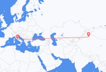 Flyrejser fra Ürümqi, Kina til Rom, Italien