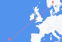 Fly fra Horta, Azores til Oslo