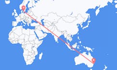 Flyg från City of Newcastle, Australien till Ängelholm, Sverige