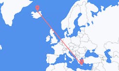 アイスランドのグリムジーから、ギリシャのイラクリオンまでのフライト