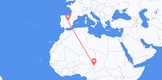 Flyg från Tchad till Spanien