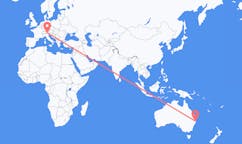 Flyreiser fra Coffs Harbour, Australia til Bolzano, Italia