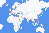 Flyg från Cebu, Filippinerna till Lourdes (kommun i Brasilien, São Paulo, lat -20,94, long -50,24), Filippinerna