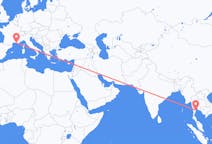 Flights from Hua Hin District, Thailand to Marseille, France