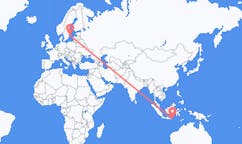 Flyreiser fra Praya, Lombok, Indonesia til Visby, Sverige