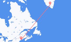 Vluchten van Rockland, Verenigde Staten naar Narsarsuaq, Groenland