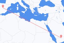 Voli da Shaurah, Arabia Saudita a Madrid, Spagna