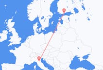 Flyg från Helsingfors, Finland till Bologna, Italien
