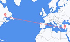 Flyreiser fra Sept-Îles, Canada til Gazipaşa, Tyrkia