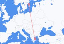 スウェーデン、 ヴィスビーから、スウェーデン、アテネへ行きのフライト