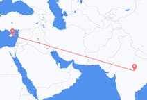 出发地 印度贾巴尔普尔目的地 塞浦路斯拉纳卡的航班