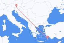 Flights from Rhodes in Greece to Klagenfurt in Austria