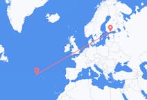 Fly fra Helsinki til Corvo Island