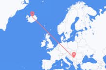 Flyg från Akureyri till Belgrad