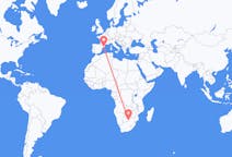 Flyreiser fra Gaborone, Botswana til Barcelona, Spania