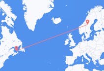 Vluchten van Les Îles-de-la-Madeleine, Québec, Canada naar Östersund, Zweden