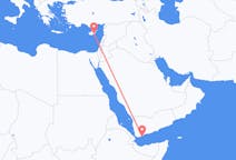 Vluchten van Aden, Jemen naar Larnaca, Cyprus