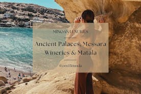 Muinaiset palatsit, joissa on minolaisia viinireittejä ja kuuluisa Matalan ranta Eloundasta