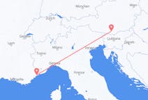 Flyg från Klagenfurt, Österrike till Nice, Frankrike