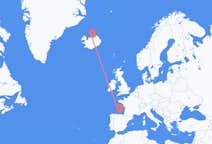 스페인 산탄데르에서 출발해 아이슬란드 아쿠레이리로(으)로 가는 항공편