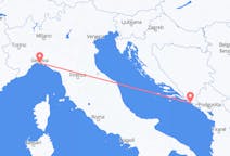 クロアチアのドゥブロヴニクから、イタリアのジェノヴァまでのフライト