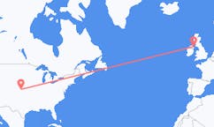 Flyreiser fra Hays, USA til Belfast, Nord-Irland