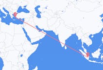 Flights from Palembang, Indonesia to Icaria, Greece