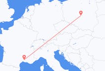 Flyrejser fra Nîmes, Frankrig til Łódź, Polen