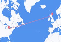 Loty z Cleveland, Stany Zjednoczone do Aberdeen, Szkocja