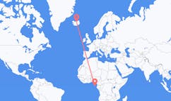 航班从圣多美和普林西比圣多美市到阿克雷里市，冰岛塞尔