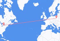 Flyreiser fra bøffel, USA til Łódź, Polen
