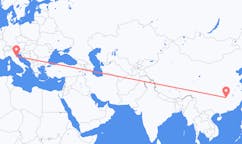 出发地 中国长沙市目的地 意大利里米尼的航班