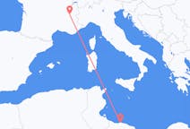 Flyg från Tripoli, Libyen till Grenoble, Frankrike