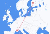 Flyg från Toulon, Frankrike till Tammerfors, Finland