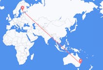 Flyreiser fra Byen Newcastle, Australia til Jyväskylä, Finland