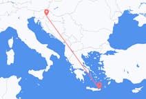 クロアチアのザグレブから、ギリシャのシティアまでのフライト