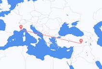 Flights from Diyarbakır in Turkey to Nice in France