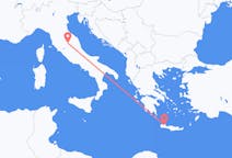Vluchten van Perugia, Italië naar Chania, Griekenland