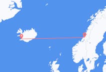 出发地 挪威纳姆索斯目的地 冰岛雷克雅未克的航班