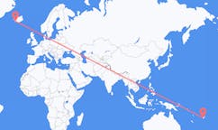 Flyreiser fra byen Nadi, Fiji til byen Reykjavik, Island