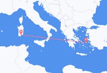 Fly fra Ikaria til Cagliari