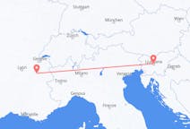 Flyreiser fra Ljubljana, Slovenia til Chambery, Frankrike