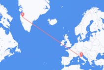 出发地 格陵兰出发地 坎格鲁斯苏克目的地 意大利佩鲁贾的航班