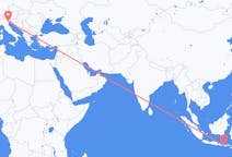 Flüge von Praya, Lombok, Indonesien nach Venedig, Italien