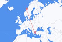 Flights from Trondheim, Norway to Naxos, Greece